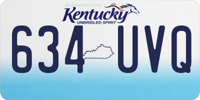 KY license plate 634UVQ