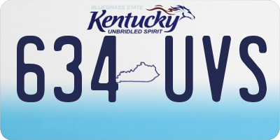 KY license plate 634UVS