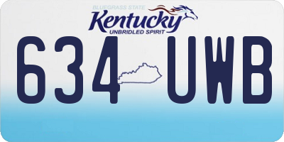 KY license plate 634UWB