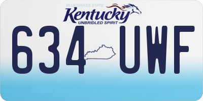 KY license plate 634UWF