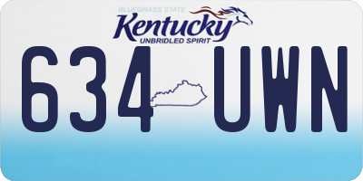 KY license plate 634UWN