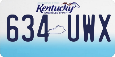 KY license plate 634UWX