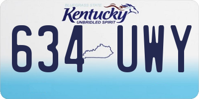 KY license plate 634UWY