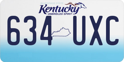 KY license plate 634UXC