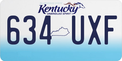 KY license plate 634UXF