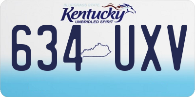 KY license plate 634UXV