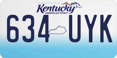 KY license plate 634UYK