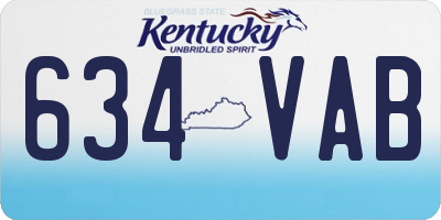 KY license plate 634VAB