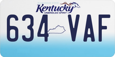 KY license plate 634VAF