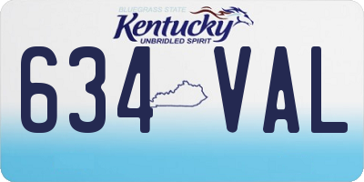 KY license plate 634VAL