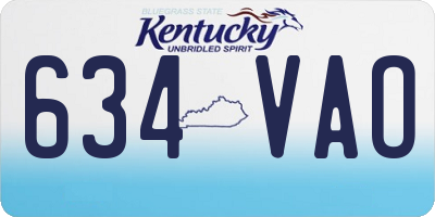 KY license plate 634VAO