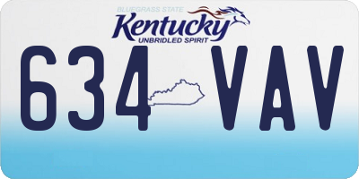 KY license plate 634VAV