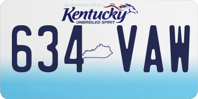 KY license plate 634VAW