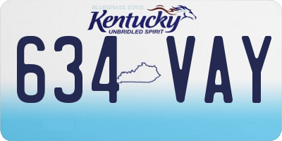 KY license plate 634VAY