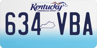 KY license plate 634VBA
