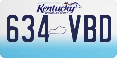 KY license plate 634VBD
