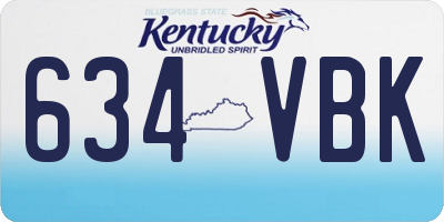 KY license plate 634VBK