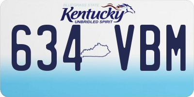 KY license plate 634VBM