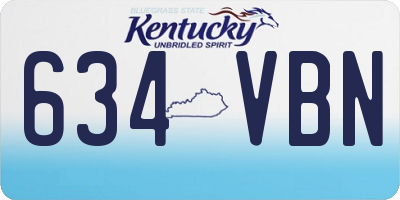 KY license plate 634VBN
