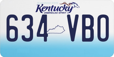 KY license plate 634VBO
