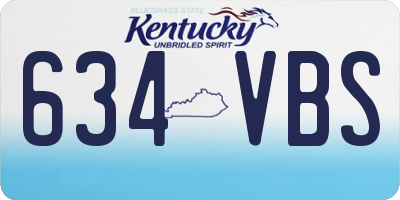 KY license plate 634VBS