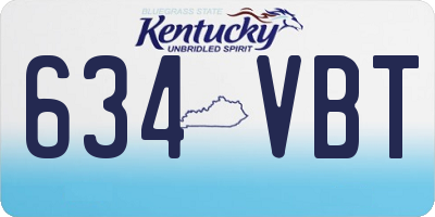 KY license plate 634VBT