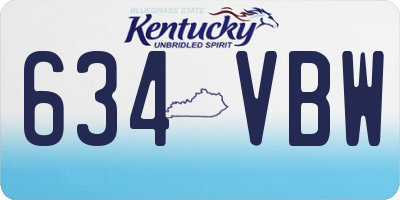 KY license plate 634VBW