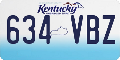 KY license plate 634VBZ