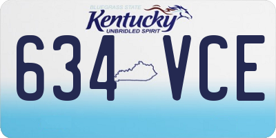 KY license plate 634VCE