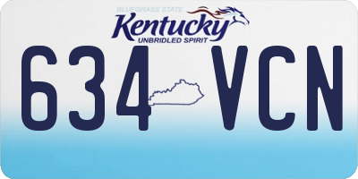 KY license plate 634VCN