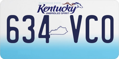 KY license plate 634VCO