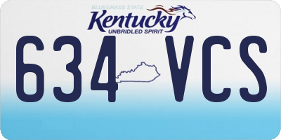 KY license plate 634VCS