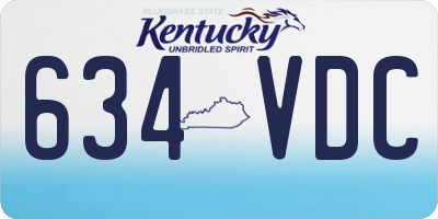 KY license plate 634VDC
