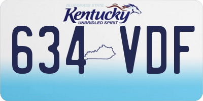 KY license plate 634VDF