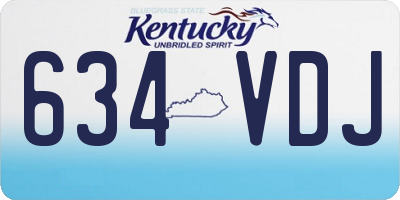KY license plate 634VDJ