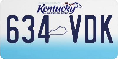 KY license plate 634VDK