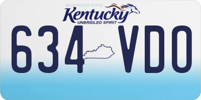 KY license plate 634VDO