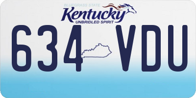 KY license plate 634VDU