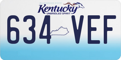 KY license plate 634VEF