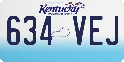 KY license plate 634VEJ