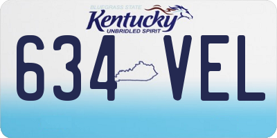 KY license plate 634VEL