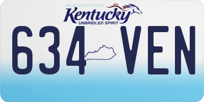 KY license plate 634VEN