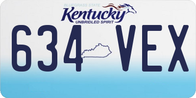 KY license plate 634VEX