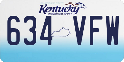 KY license plate 634VFW