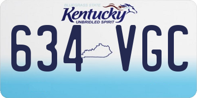 KY license plate 634VGC