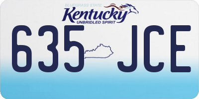 KY license plate 635JCE