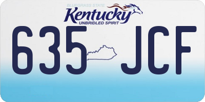 KY license plate 635JCF