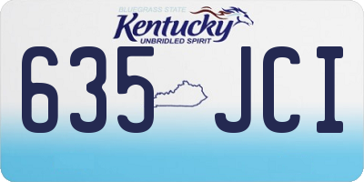 KY license plate 635JCI