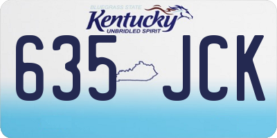 KY license plate 635JCK