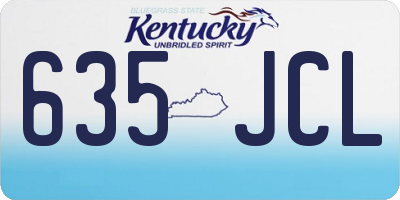 KY license plate 635JCL